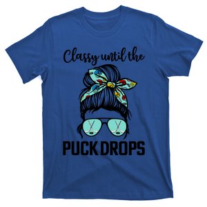 Messy Hair Hockey Funny Gift T-Shirt