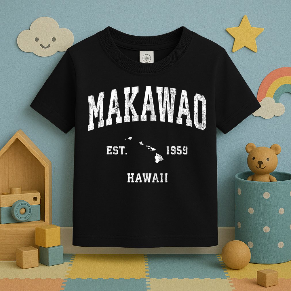 Makawao Hawaii Hi Vintage Athletic Sports Toddler T-Shirt