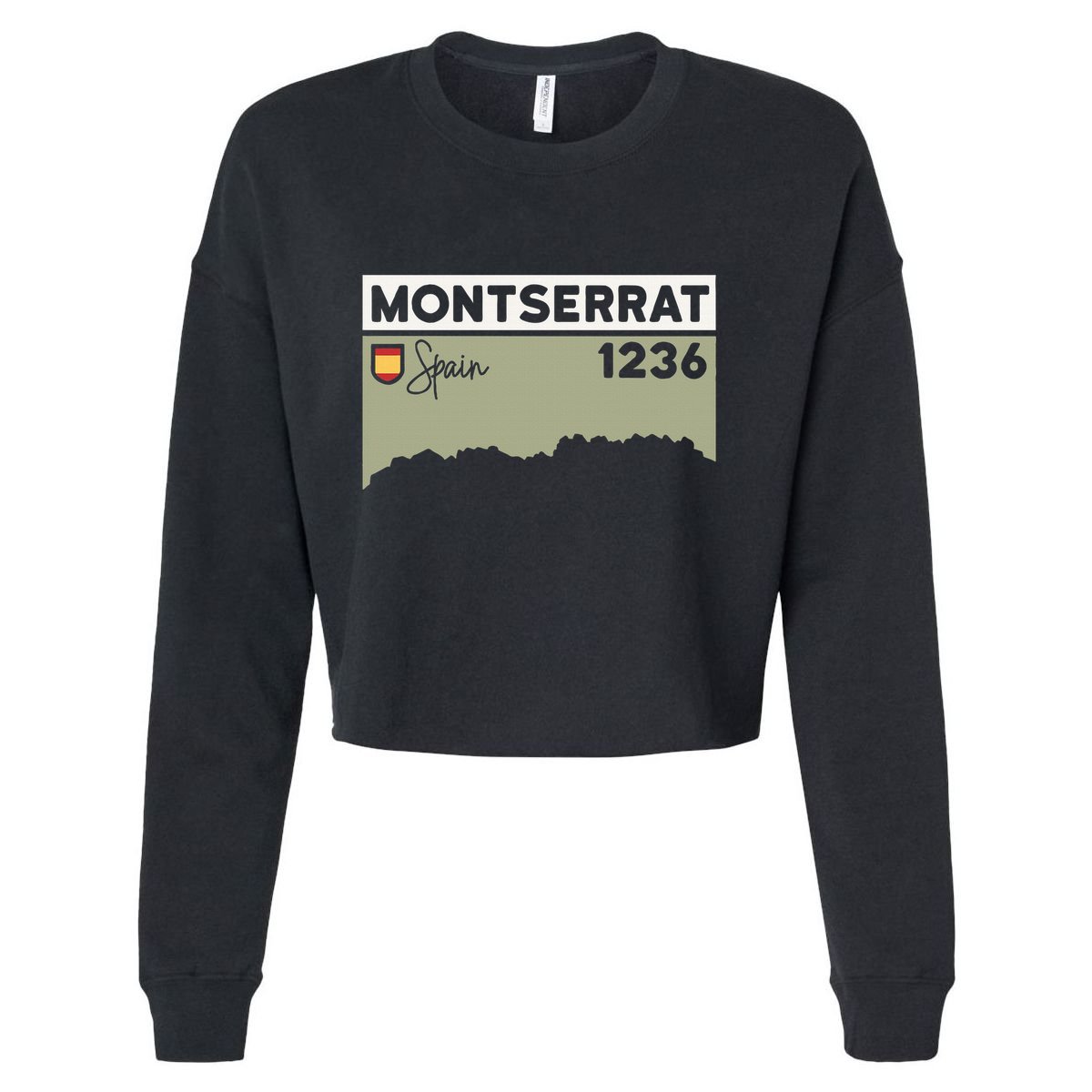 Montserrat Height Hike Monastery Barcelona Spain Hiking Cropped Pullover Crew