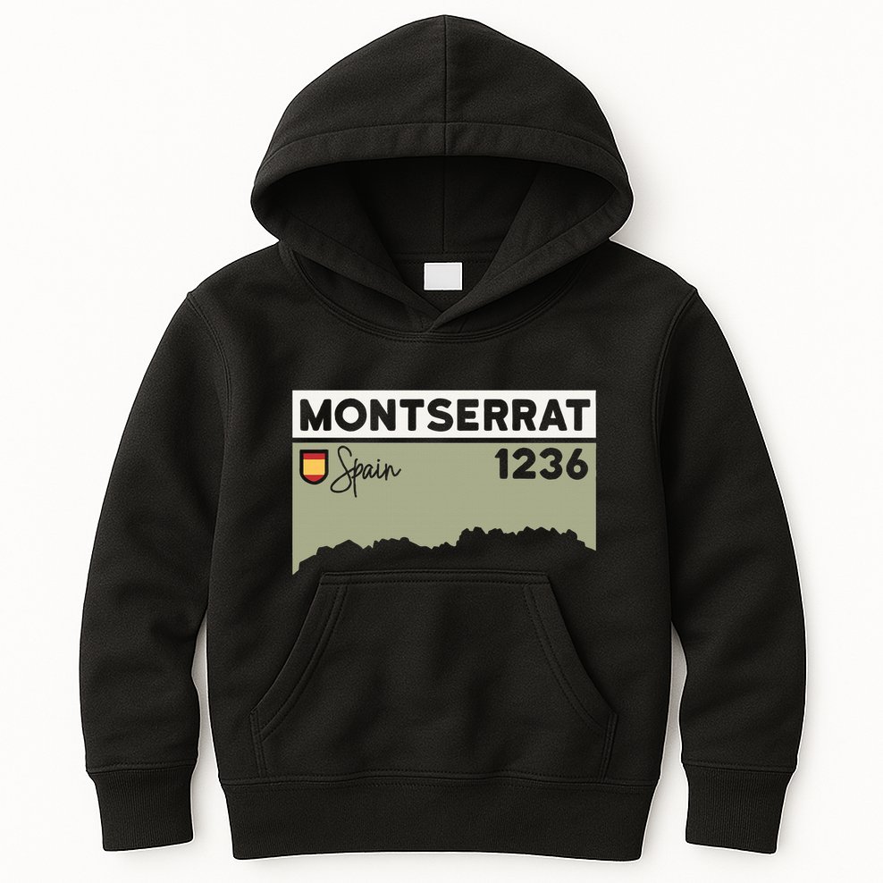 Montserrat Height Hike Monastery Barcelona Spain Hiking Kids Hoodie