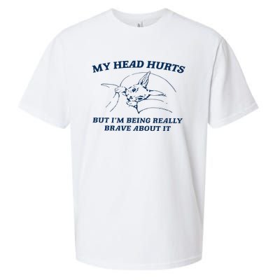 My Head Hurts But IM Being Brave Sueded Cloud Jersey T-Shirt