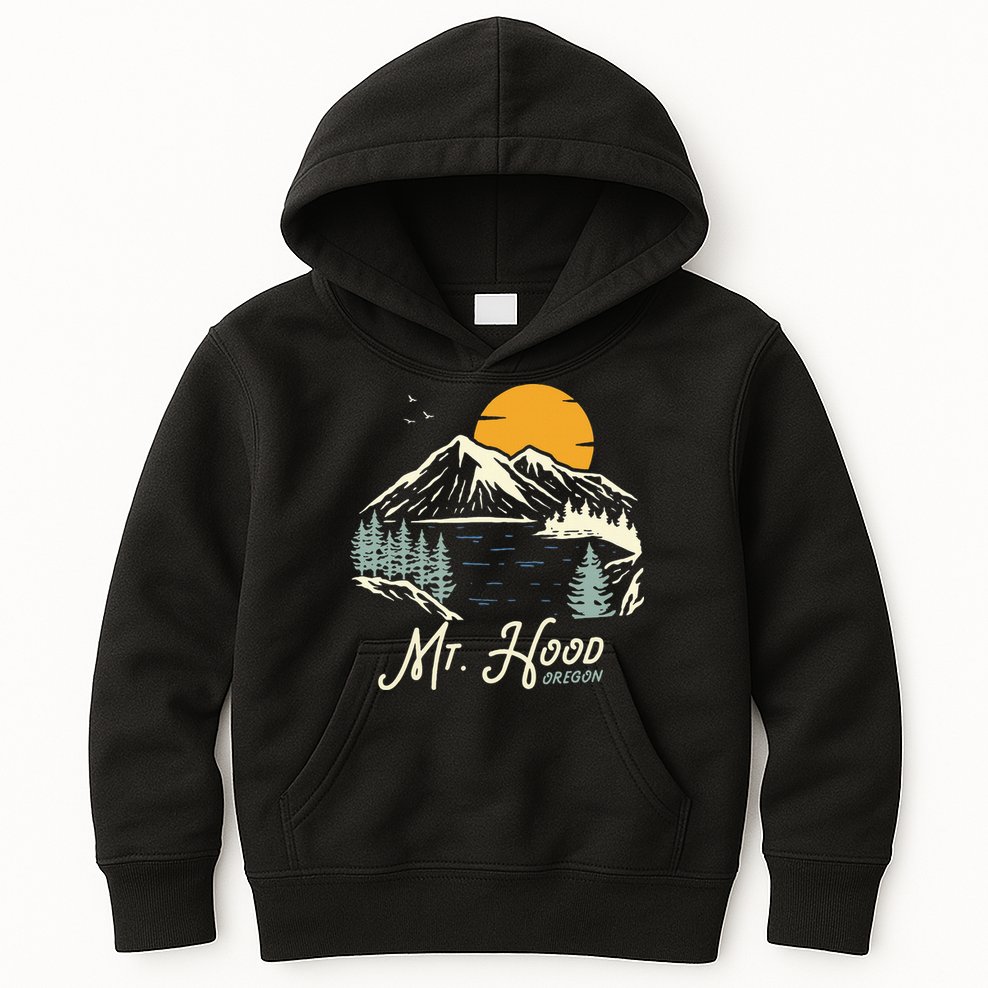 Mount Hood  Hiking & Outdoor Oregon Kids Hoodie