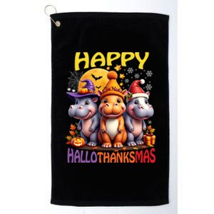 Moodeng Hippo Happy Hallothanksmas Famous Pigmy Moodeng Gift Platinum Collection Golf Towel