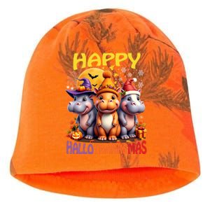 Moodeng Hippo Happy Hallothanksmas Famous Pigmy Moodeng Gift Kati - Camo Knit Beanie