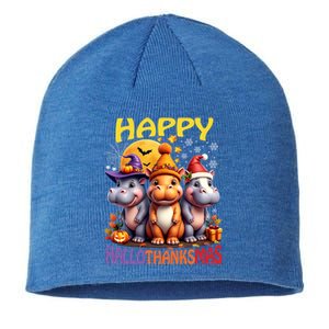 Moodeng Hippo Happy Hallothanksmas Famous Pigmy Moodeng Gift Sustainable Beanie