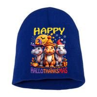 Moodeng Hippo Happy Hallothanksmas Famous Pigmy Moodeng Gift Short Acrylic Beanie