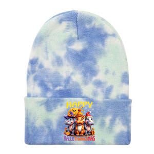 Moodeng Hippo Happy Hallothanksmas Famous Pigmy Moodeng Gift Tie Dye 12in Knit Beanie