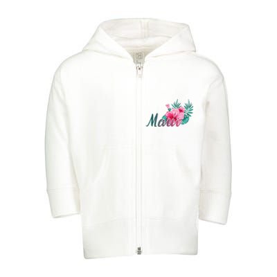 Maui Hawaii Hibiscus Flowers Hawaiian Toddler Zip Fleece Hoodie