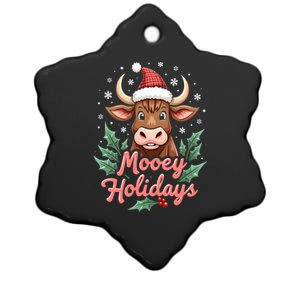 Mooey Holidayssanta Hat Farmer Merry Highland Cow Christmas Cool Gift Ceramic Star Ornament