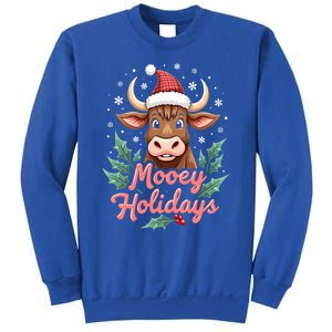 Mooey Holidayssanta Hat Farmer Merry Highland Cow Christmas Cool Gift Sweatshirt