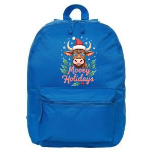 Mooey Holidayssanta Hat Farmer Merry Highland Cow Christmas Cool Gift 16 in Basic Backpack