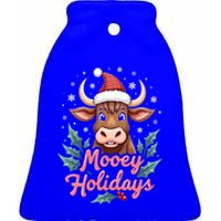 Mooey Holidayssanta Hat Farmer Merry Highland Cow Christmas Cool Gift Ceramic Bell Ornament