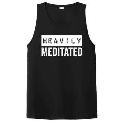 Meditation Humor Heavily Meditated Mindfulness Funny Gift PosiCharge Competitor Tank