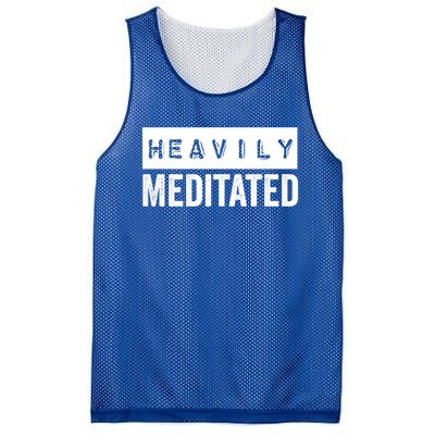 Meditation Humor Heavily Meditated Mindfulness Funny Gift Mesh Reversible Basketball Jersey Tank