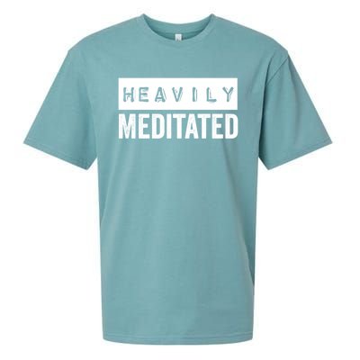 Meditation Humor Heavily Meditated Mindfulness Funny Gift Sueded Cloud Jersey T-Shirt