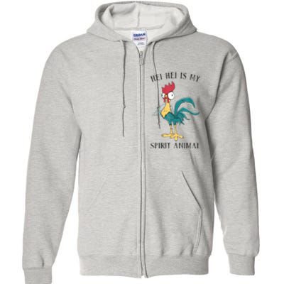 Moana Hei Hei Is My Spirit Animal Portrait Full Zip Hoodie