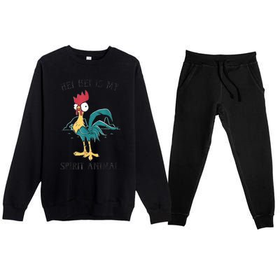 Moana Hei Hei Is My Spirit Animal Portrait Premium Crewneck Sweatsuit Set