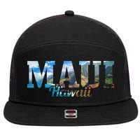 Maui Hawaii Hawaiian Islands Surf Surfing Surfer Gift 7 Panel Mesh Trucker Snapback Hat