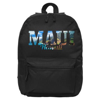 Maui Hawaii Hawaiian Islands Surf Surfing Surfer Gift 16 in Basic Backpack