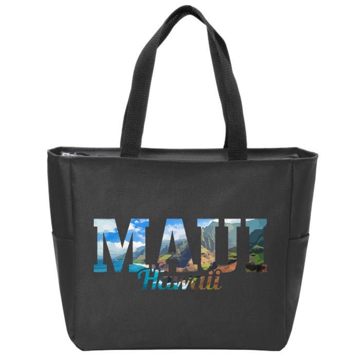 Maui Hawaii Hawaiian Islands Surf Surfing Surfer Gift Zip Tote Bag