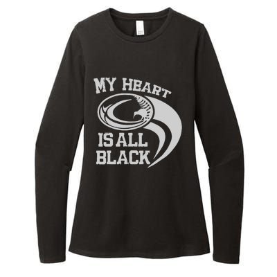 My Heart Is All Black Rugby New Zealand Fan Womens CVC Long Sleeve Shirt