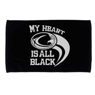 My Heart Is All Black Rugby New Zealand Fan Microfiber Hand Towel