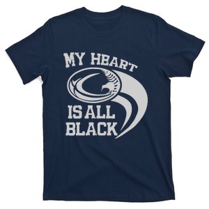 My Heart Is All Black Rugby New Zealand Fan T-Shirt