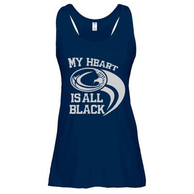 My Heart Is All Black Rugby New Zealand Fan Ladies Essential Flowy Tank