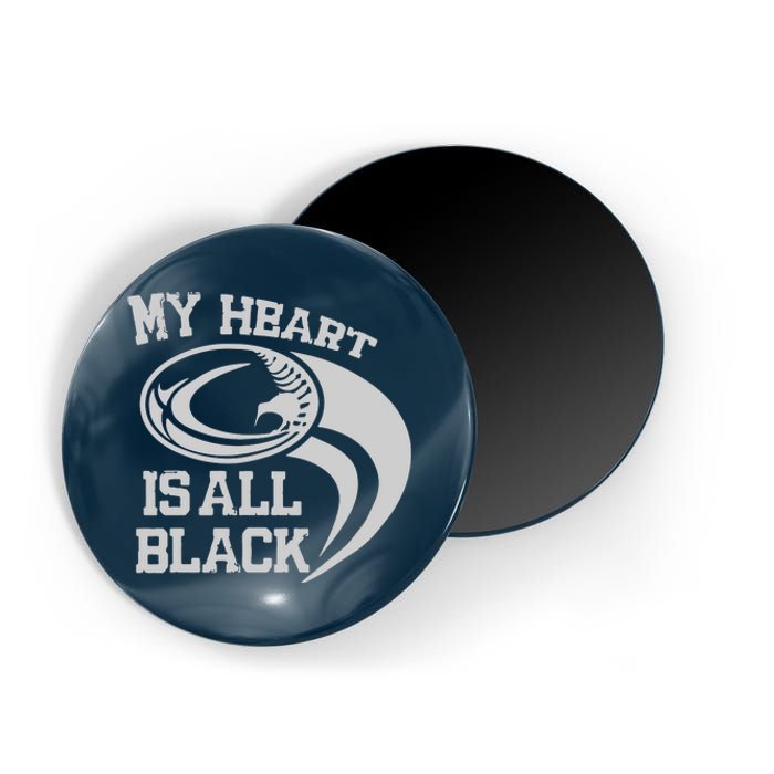 My Heart Is All Black Rugby New Zealand Fan Magnet