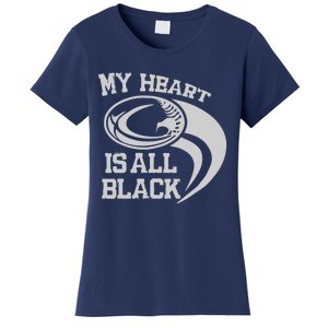 My Heart Is All Black Rugby New Zealand Fan Women's T-Shirt