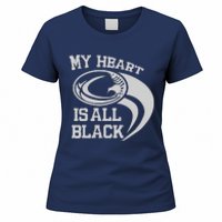 My Heart Is All Black Rugby New Zealand Fan Women's T-Shirt