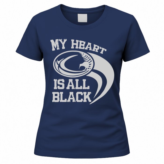 My Heart Is All Black Rugby New Zealand Fan Women's T-Shirt