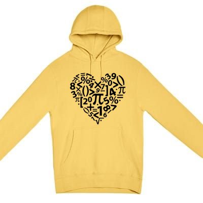 Math Heart I Love Math Math Lovers Gift Math Teacher Gift Premium Pullover Hoodie