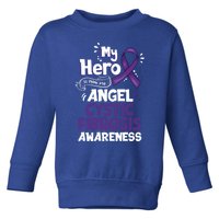 My Hero Is Now My Angel Cystic Fibrosis Awareness Gift Toddler Sweatshirt