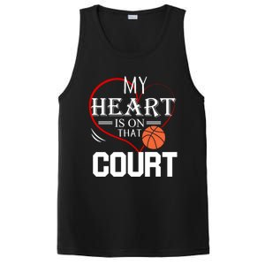 My Heart Is On That Court Basketball Mom Dad Gift Gift PosiCharge Competitor Tank