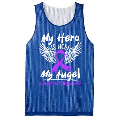 My Hero Is Now My Angel Detia Alzheimer's Awareness Meaningful Gift Mesh Reversible Basketball Jersey Tank