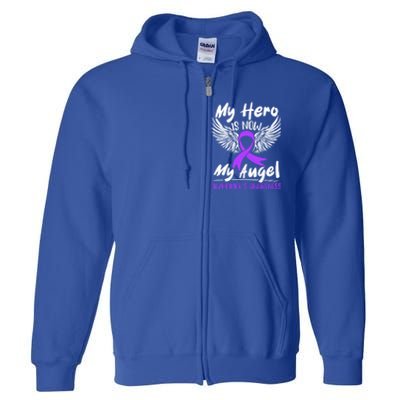 My Hero Is Now My Angel Detia Alzheimer's Awareness Meaningful Gift Full Zip Hoodie