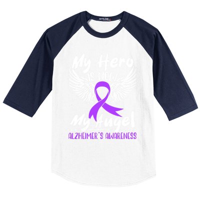 My Hero Is Now My Angel Detia Alzheimer's Awareness Meaningful Gift Baseball Sleeve Shirt