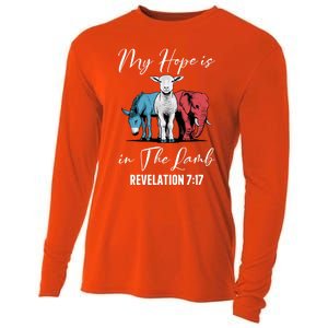 My Hope Is In The Lamb Christian Stand With Christ Gift Cooling Performance Long Sleeve Crew