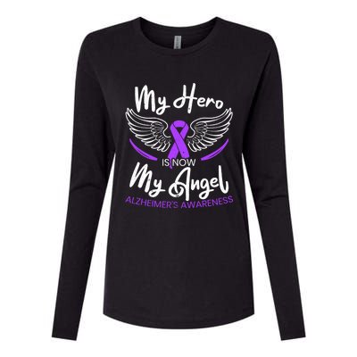 My Hero Is Now My Angel Detia Alzheimer's Awareness Cool Gift Womens Cotton Relaxed Long Sleeve T-Shirt