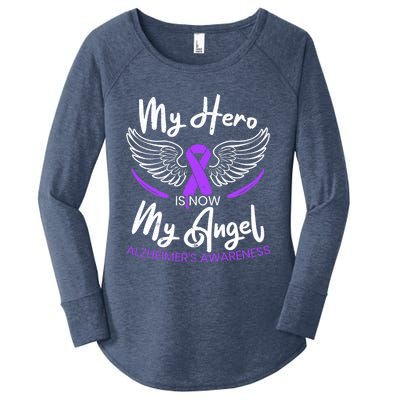 My Hero Is Now My Angel Detia Alzheimer's Awareness Cool Gift Women's Perfect Tri Tunic Long Sleeve Shirt