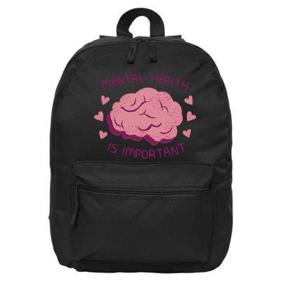 Mental Health Is Important Brain 16 in Basic Backpack