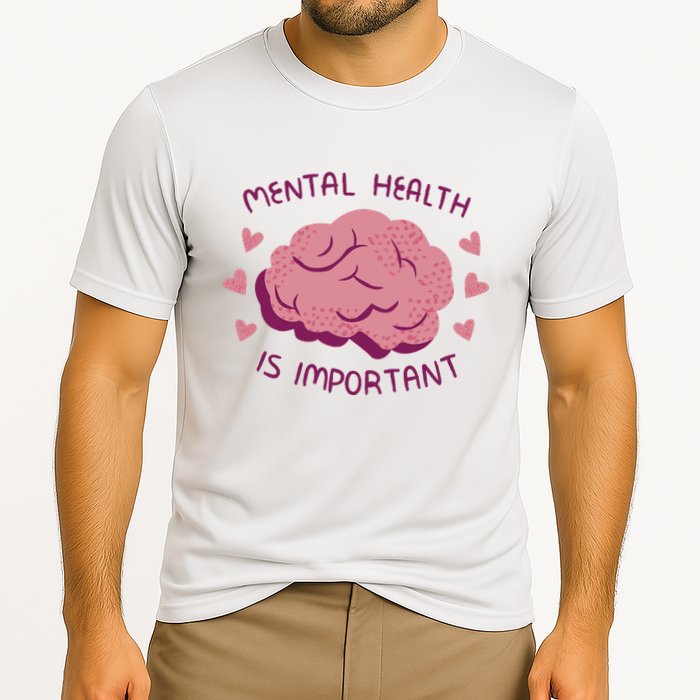 Mental Health Is Important Brain Cooling Performance Crew T-Shirt