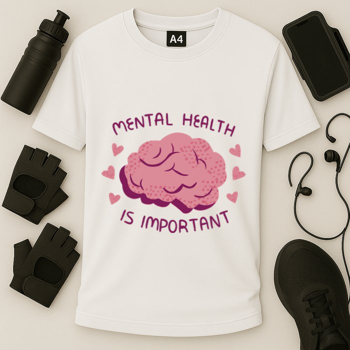 Mental Health Is Important Brain Cooling Performance Crew T-Shirt