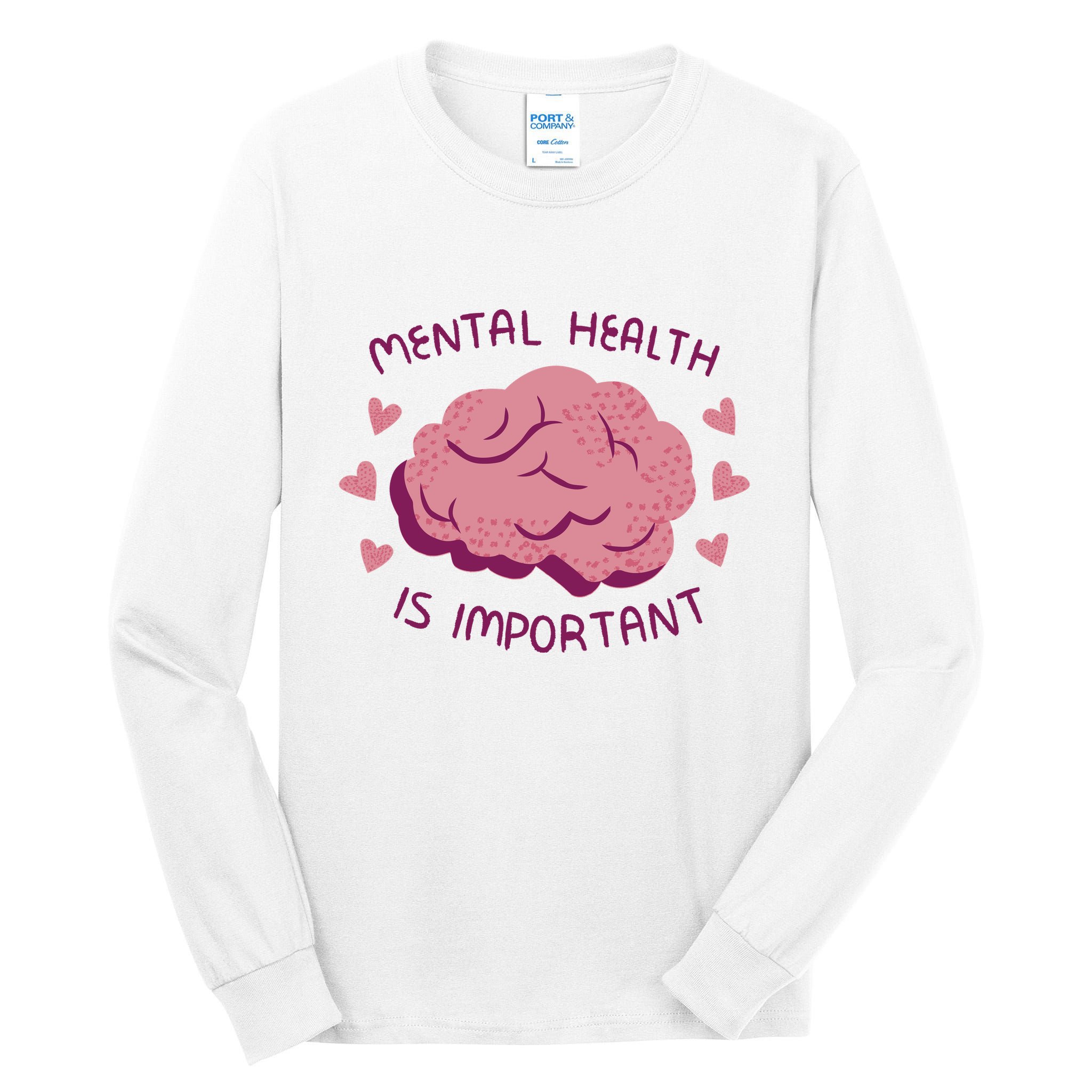 Mental Health Is Important Brain Tall Long Sleeve T-Shirt
