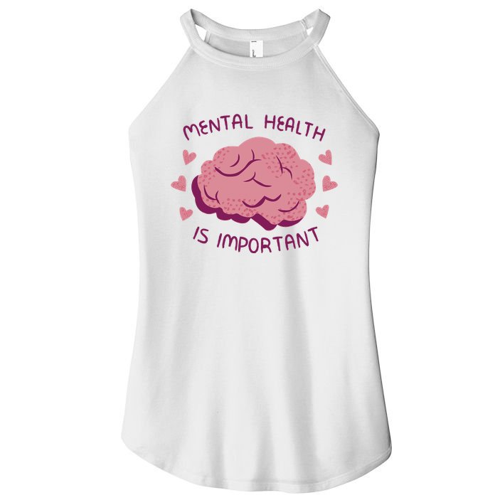Mental Health Is Important Brain Women's Perfect Tri Rocker Tank
