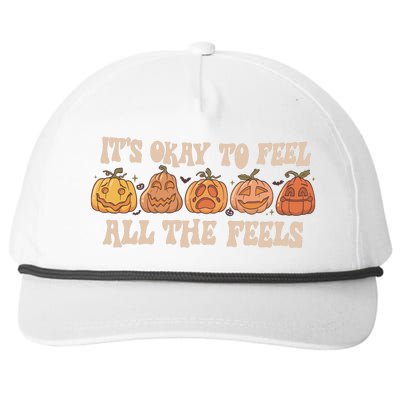 Mental Health Its Okay To Feel All The Feels Snapback Five-Panel Rope Hat