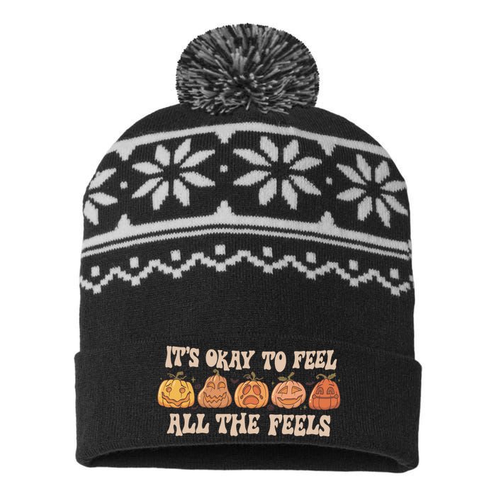 Mental Health Its Okay To Feel All The Feels USA-Made Snowflake Beanie