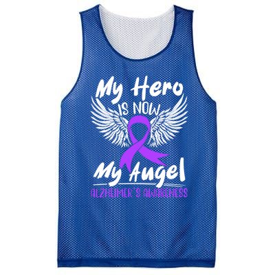 My Hero Is Now My Angel Detia Alzheimer's Awareness Gift Mesh Reversible Basketball Jersey Tank