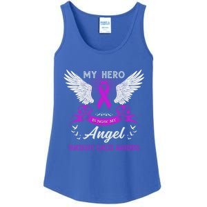 My Hero Is Now My Angel Pancreatic Cancer Awareness Month Meaningful Gift Ladies Essential Tank